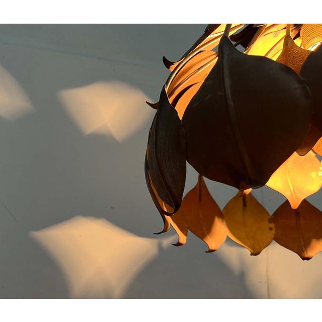 Mid-Century Modern Hollywood Regency Metal Pendant in the style of Hans Kögl, 1960s For Sale - Image 16 of 18