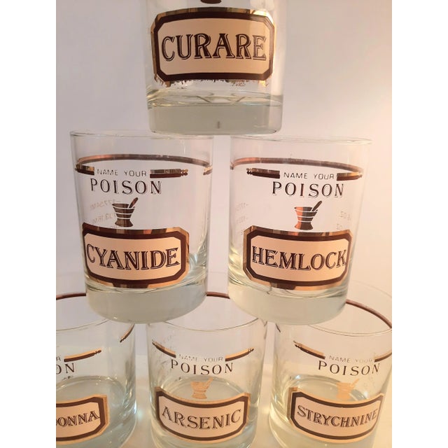 Name Your Poison Barware Glasses Bar Vintage For Sale - Image 11 of 14