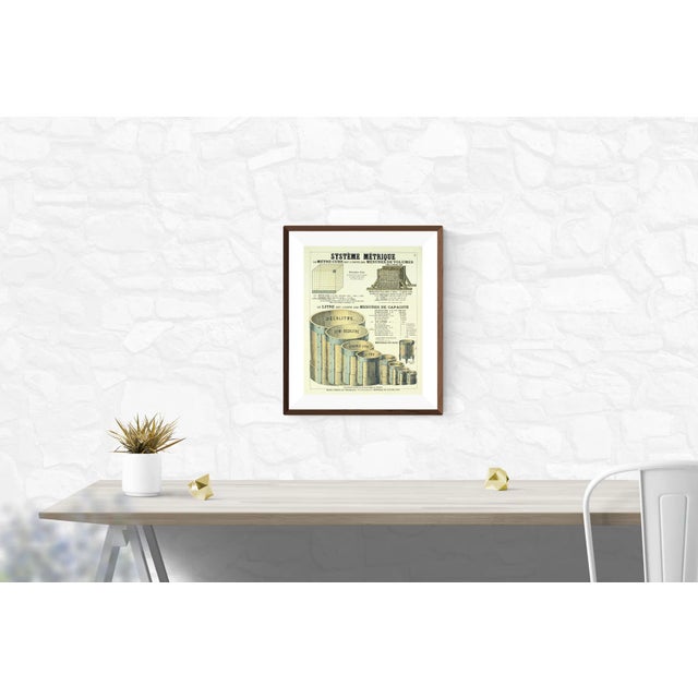 Illustration Emile Deyrolle 'Systeme Metrique (The Metric System)' Vintage Brown France Lithograph For Sale - Image 3 of 4