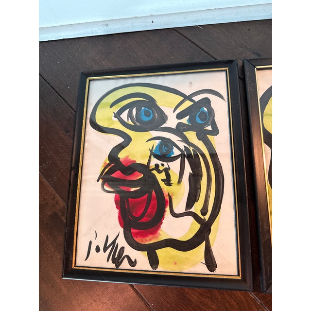 Peter Keil 1970s Original Peter Keil Abstract Painting Pair For Sale - Image 4 of 6