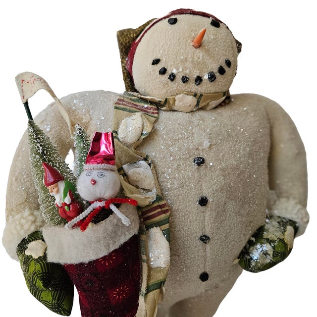 Vintage Large-Scale Primitive Folk Art Snowman Figurines by Cody Foster - Set of 3 For Sale - Image 14 of 18