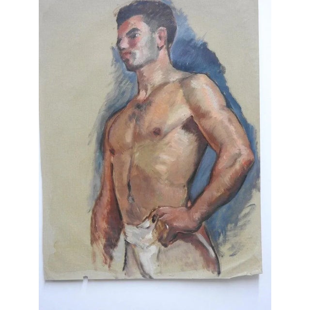 Robert Whitmore Oil Painting Titled Male Portrait For Sale - Image 4 of 8