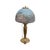 Metal Handel Floral Reverse Painted Chipped Ice Shade & Gilt Metal Base C1910 For Sale - Image 7 of 13