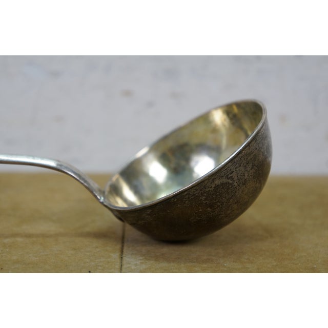 Antique 1825 English Georgian Regency Silver Soup Serving Spoon Ladle 205g 14" For Sale - Image 4 of 13