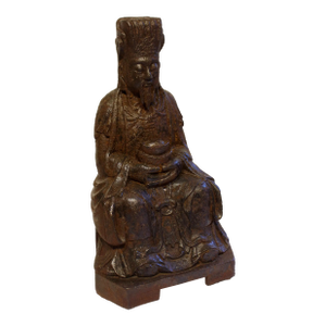 Mid-19th Century Chinese Cast Iron Seated Figure
