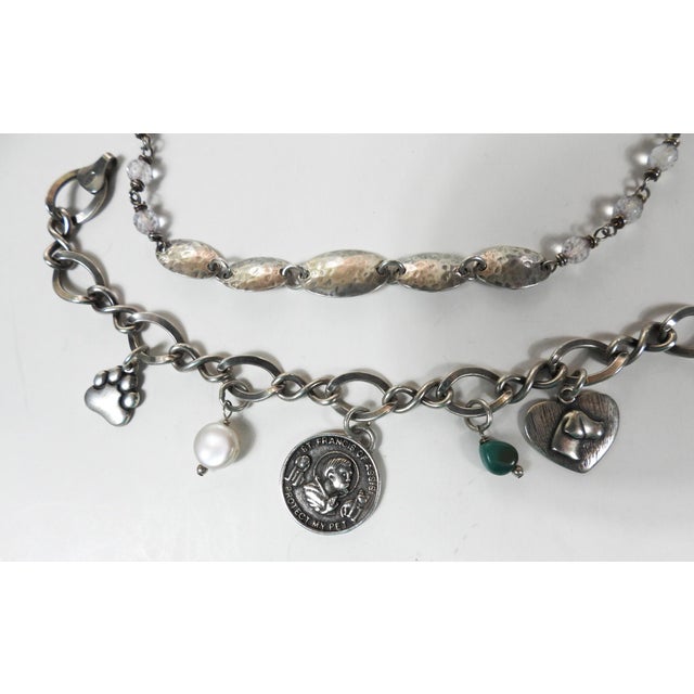 Traditional Contemporary Sterling Bracelets Dog Charms - A Pair For Sale - Image 3 of 6