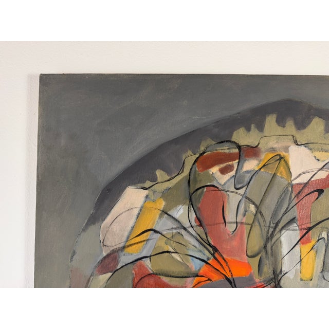 1970s C. Jackson Expressionist Abstract Oil on Canvas Painting – Signed, Unframed For Sale In Miami - Image 6 of 12