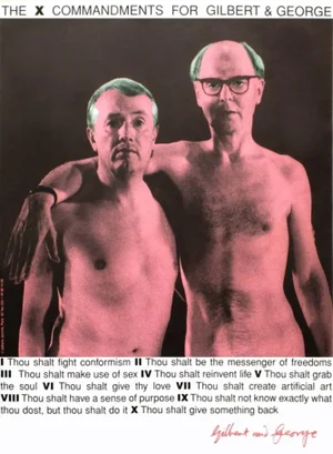 2007 Gilbert & George the X Commandments Lithograph Poster