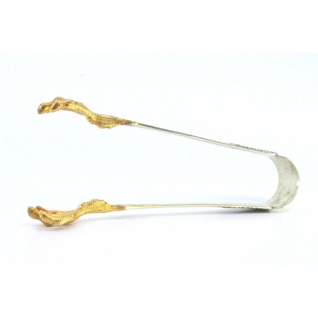 Silver Ice Tongs in the Shape of Bird Claws For Sale - Image 5 of 7