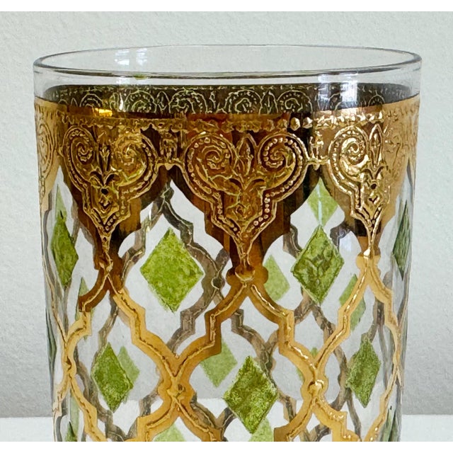 Gold VIntage Culver Valencia 22k Gold Highball Glasses, Set of 8 For Sale - Image 8 of 9