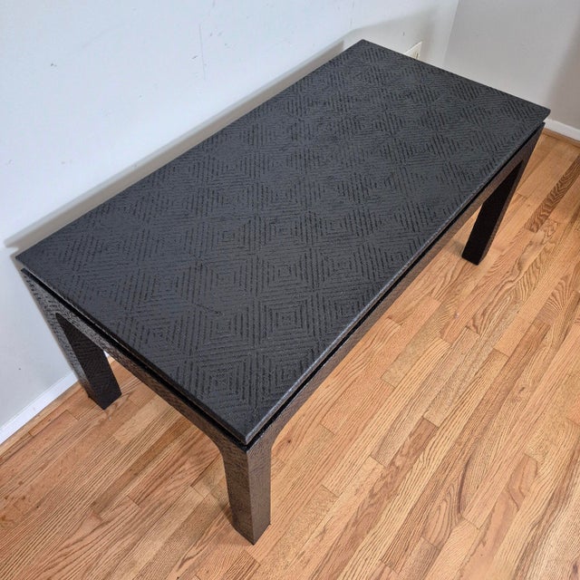 Mid-20th Century Asian Ming Style Rectangular B Grasscloth Coffee Table For Sale In Washington DC - Image 6 of 11