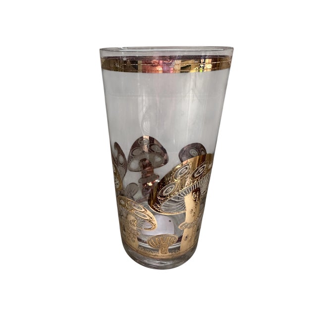 Mid-Century Modern Mid-Century Culver 22k Gold Mushroom Highball Glasses – Set of 6, Signed For Sale - Image 3 of 3
