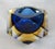 Mid-Century Modern C.1970s Italian Alessandro Mandruzzato, Hand Blown Faceted Murano Cobalt, Amber & Clear For Sale - Image 3 of 18
