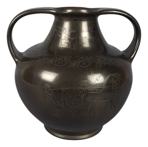 Bucchero Vase by Gio Ponti for C. A. Rossi Gubbio, 1940s