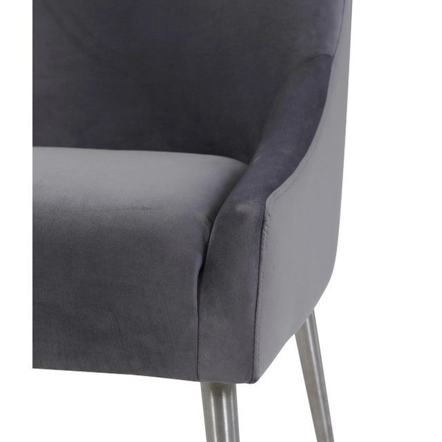 Beatrix Grey Velvet Side Chair with Silver Legs For Sale - Image 4 of 7