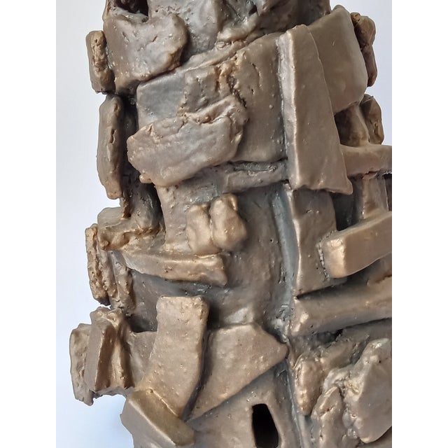 Ceramic Architectural Brutalist Ceramic Sculpture Vase 'Babel' by Diane Grant For Sale - Image 7 of 10