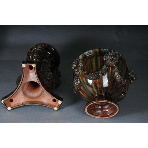 French Majolica Flower Vase by Clement Massier For Sale - Image 16 of 17