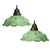 French Green Clichy Marble Patern Glass Pendant Lamp, 1920s, Set of 2 For Sale - Image 9 of 9