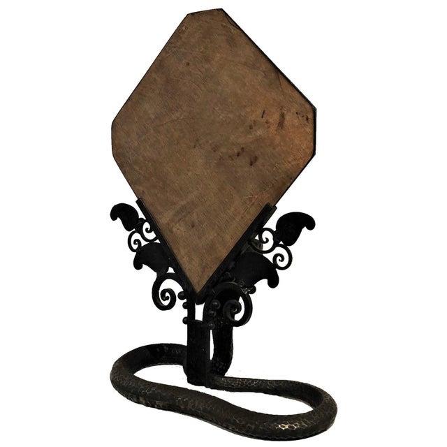 Edgar Brandt Attr., French Art Deco Wrought Table Mirror, ca. 1920's For Sale - Image 10 of 12