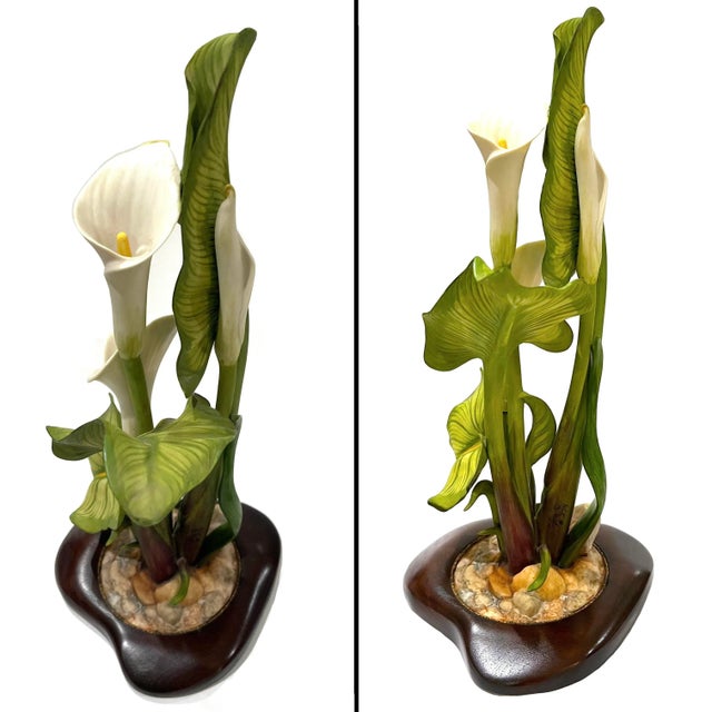 Modern Calla Lily Sculpture - Hand-Painted Porcelain - Cybis Limited Edition 1970s For Sale - Image 3 of 11