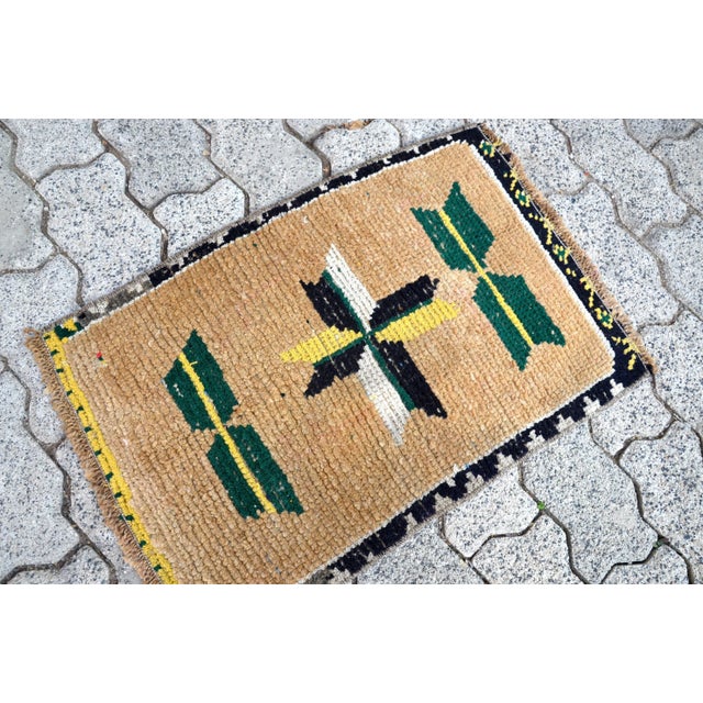 Tribal Vintage Mid Century Rug For Sale - Image 3 of 6