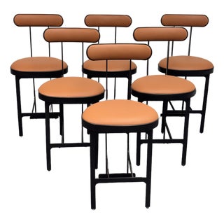 Michael Oren Design Porter Place Style Swivel Counter Stools, Set of Six For Sale