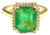 Bochic “Orient” Vintage Emerald & Diamond Ring Set In 18K Gold & Silver For Sale