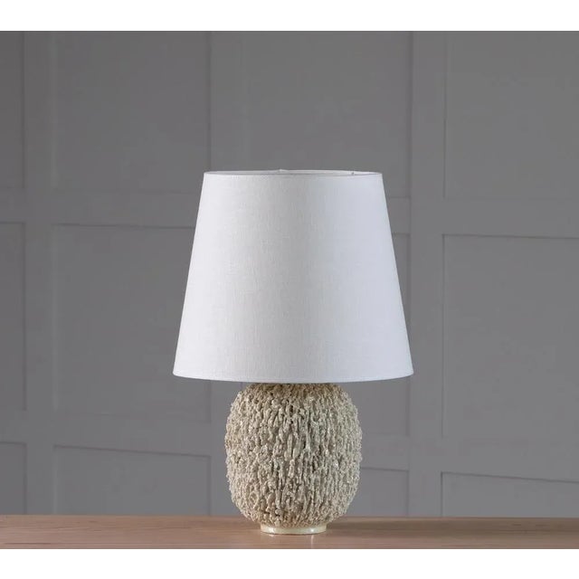 Chamotte Table Lamp attributed to Gunnar Nylund, Sweden, 1950s For Sale - Image 3 of 9