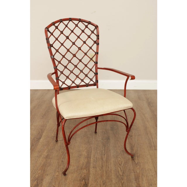 Hollywood Regency Hollywood Regency Iron Arm Chairs - Set of 3 For Sale - Image 3 of 13