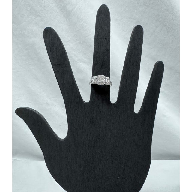 14k White Gold and Diamond Halo Engagement Cocktail Ring For Sale - Image 15 of 16