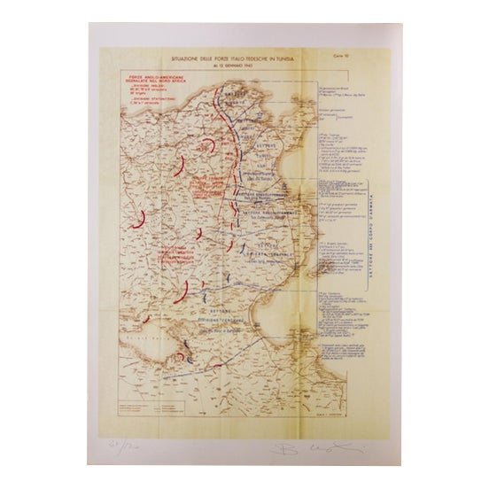 Bettino Craxi, The State of Forces Opposed in Tunisia, Photolithograph, 1997 For Sale