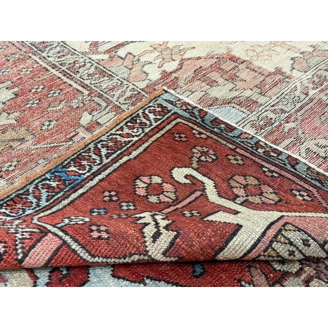 Antique Persian Serapi Rug 10’4” X 12’0" For Sale - Image 4 of 18
