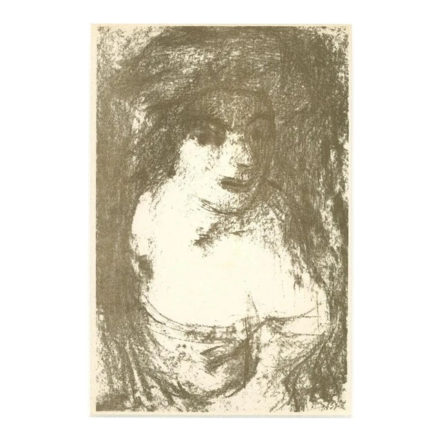 Aligi Sassu, Portrait, Original Lithograph, 1946 For Sale