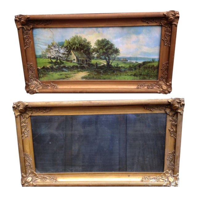 Antique Victorian Worn Gold Finish Plaster Frames A Pair Chairish