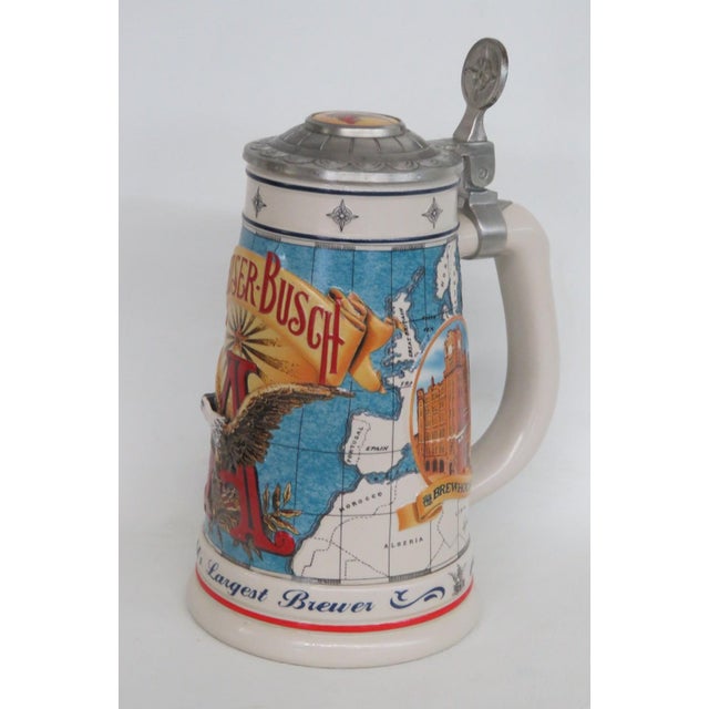 White Anheuser Busch Beer Stein Collectors Club 1996 World's Largest Brewer 4825b For Sale - Image 8 of 15
