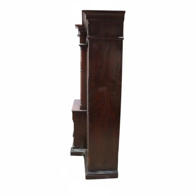Oversized Victorian Walnut & Burl Triple Door Secretary Desk/Bookcase C1880 For Sale - Image 6 of 16