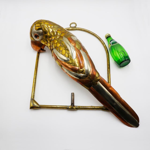 1960s 1960s Sculpture of Macaw on Hanging Perch Attributed to Sergio Bustamante For Sale - Image 5 of 5
