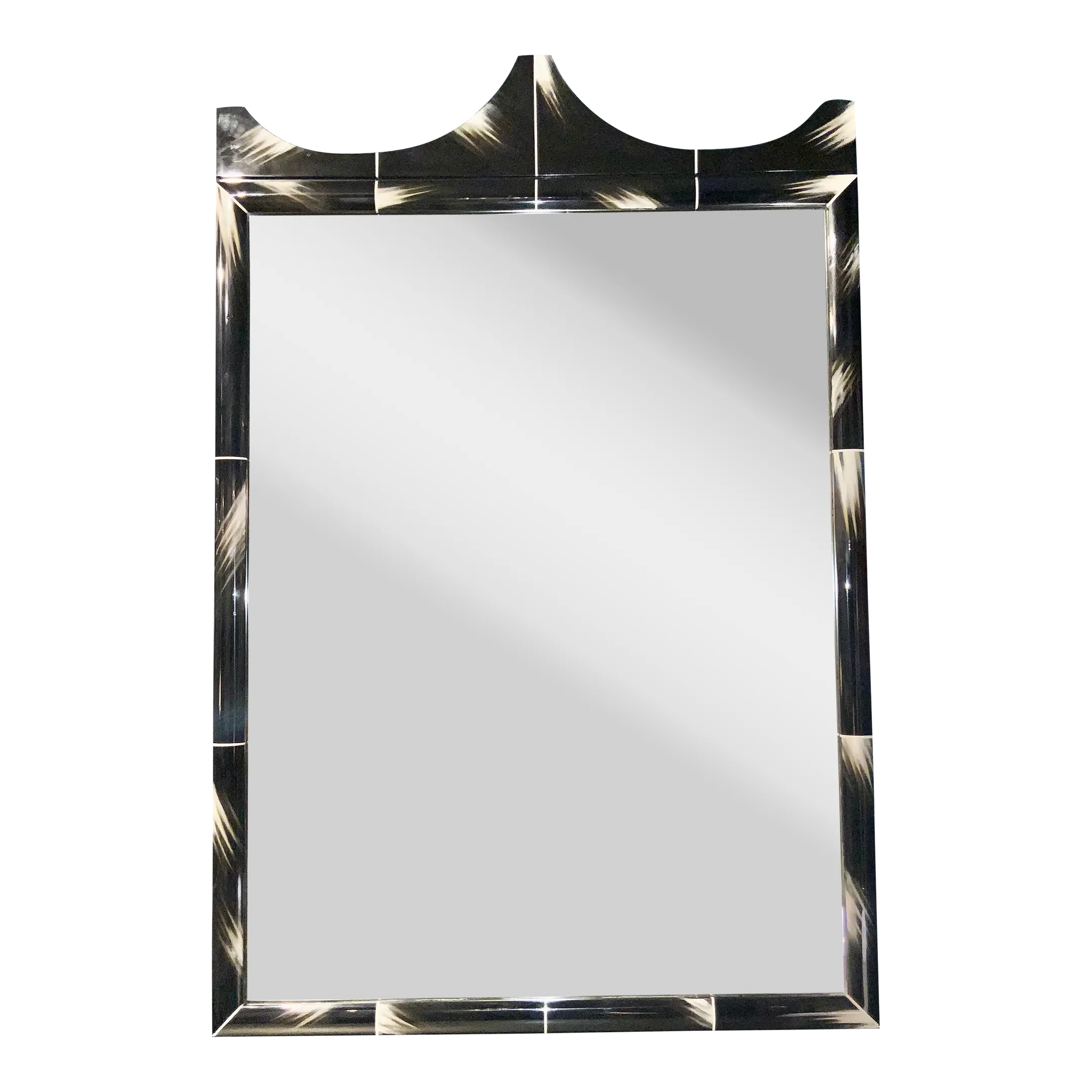 Theodore Alexander Modern Faux Horn Wall Mirror | Chairish