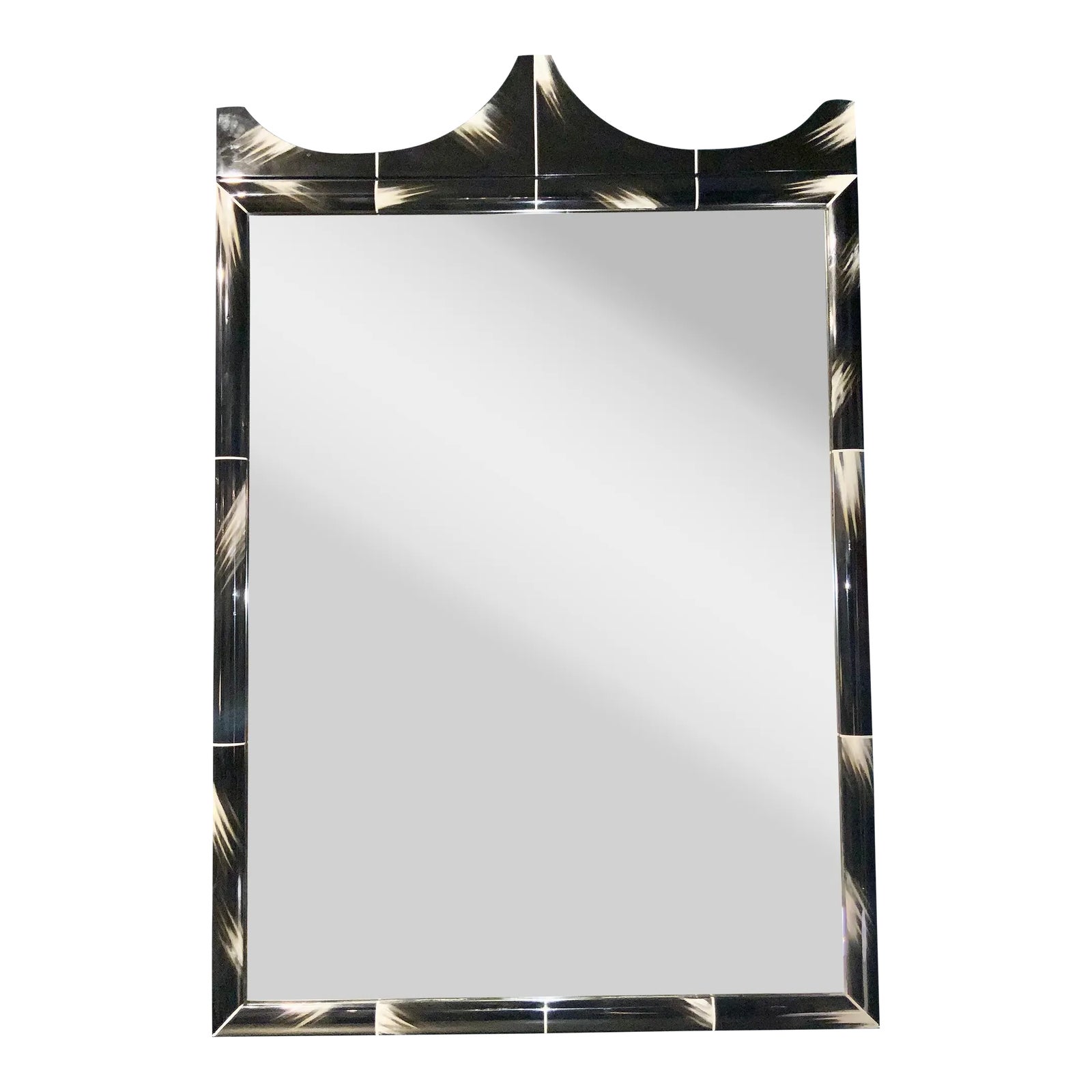 Theodore Alexander Modern Faux Horn Wall Mirror | Chairish
