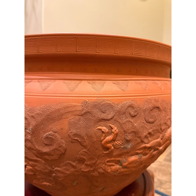 Late 20th Century Large Dragon Terracotta Pot Garden Planter For Sale - Image 5 of 12