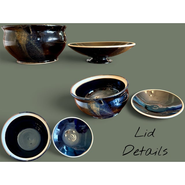Cady Clay Works Seagrove Nc Lidded Bowl-Studio Art Pottery-Covered-Handmade For Sale - Image 9 of 11