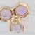 New Amethyst Hexagon Cluster Stud Earrings 14k Yellow Gold - 2 Pieces For Sale - Image 4 of 5