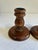 Mid 20th Century Rustic Turned Wood Candlestick Holders, Pair For Sale - Image 5 of 7