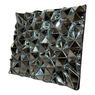 Large Sculptural Panel Prism Wall Mirror For Sale