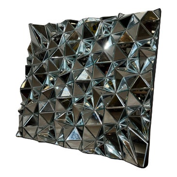 Large Sculptural Panel Prism Wall Mirror For Sale