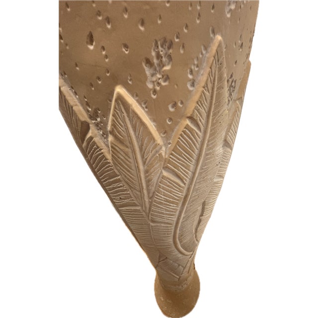 1980s Postmodern Plaster Banana Leaf Floor Lamp - Serge Roche Style For Sale - Image 12 of 13