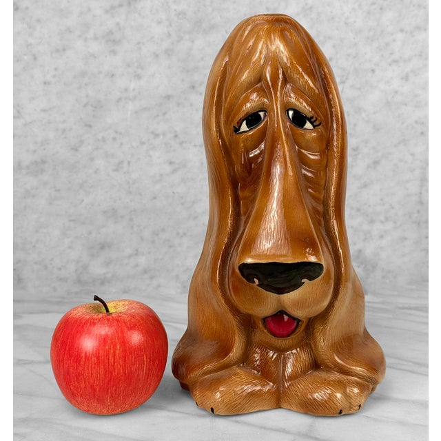 Original 1960's Sad Bloodhound Table Sculpture Seldom Seen in Ceramic - Typically as Plastic Banks Wonderful Lines with...