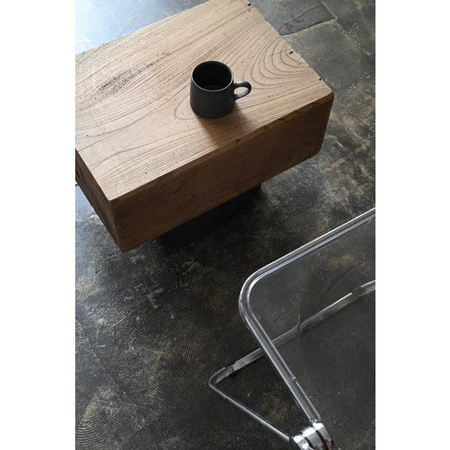 Mid 20th Century Small Old Japanese Low Table Made of Zelkova Wood/Modern Side Table For Sale - Image 18 of 18