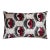 Hand-Knotted Silk Velvet "Evil Eye" Ikat Lumbar Pillow - 16x24 Red & Beige For Sale