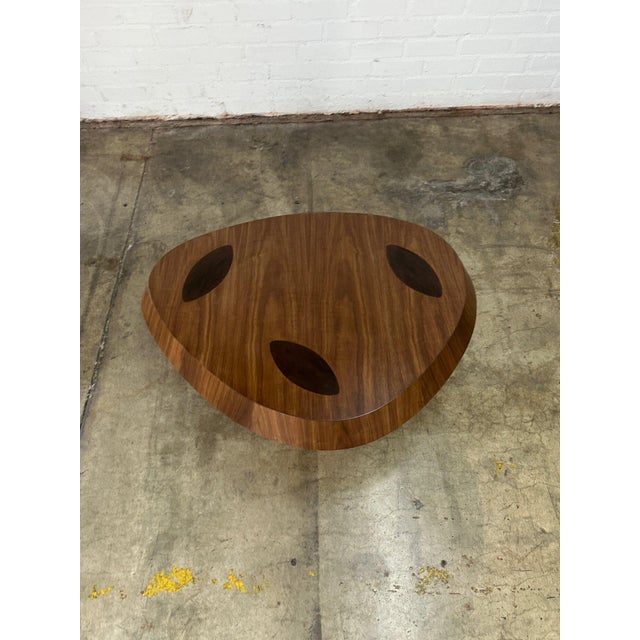 Custom Beveled Walnut Coffee Table For Sale - Image 4 of 10